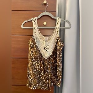 Lily White Sleeveless Crochet Tank Top